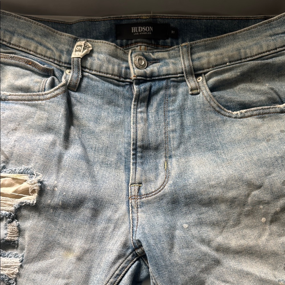 Hudson Distressed Blue Jeans